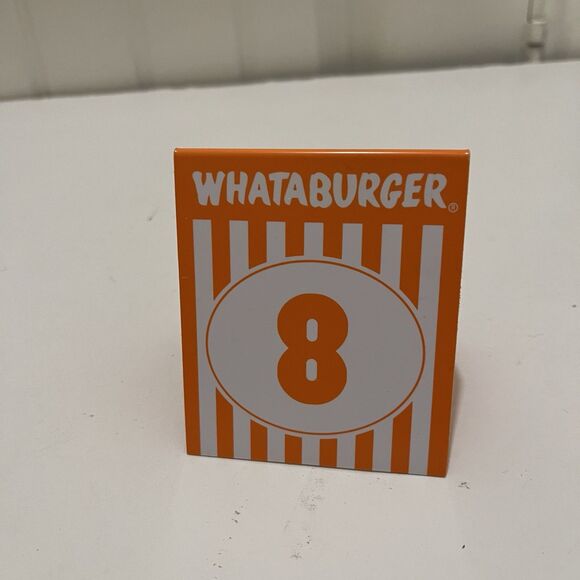 Individual WHATABURGER Restaurant Table Tent Number # 8 - Picture 3 of 6